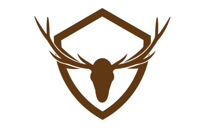 Creative Deer Shield Logo Design simbolo illustrazione vettoriale 4