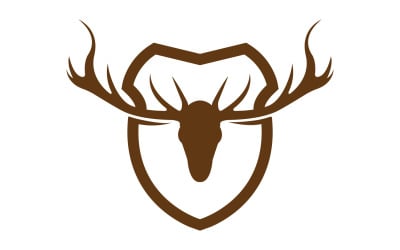 Creative Deer Shield Logo Design Simbolo Illustrazione Vettoriale 9