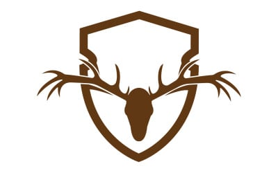 Creative Deer Shield Logo Design Symbol ilustracji wektorowych 1