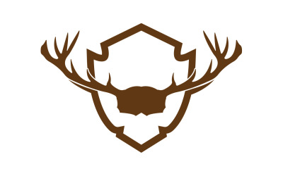 Creative Deer Shield Logo Design Symbol ilustracji wektorowych 24