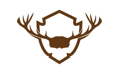 Creative Deer Shield Logo Design Symbol ilustracji wektorowych 24