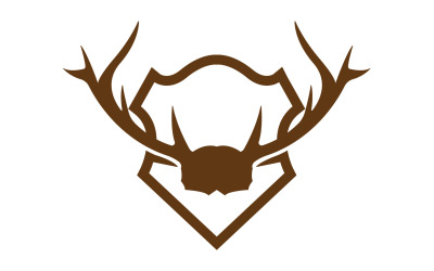 Creative Deer Shield Logo Design Symbol Vector Ilustracja 16