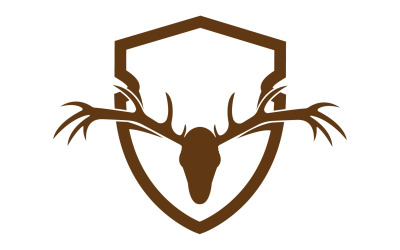 Creative Deer Shield Logo Design Symbol Vektor Illustration 1