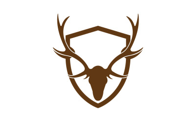 Creative Deer Shield Logo Design Symbol Vektorové ilustrace 17