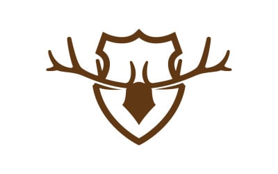 Creative Deer Shield Logo Diseño Símbolo Vector Ilustración 11