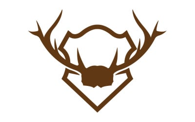Creative Deer Shield Logo Diseño Símbolo Vector Ilustración 16