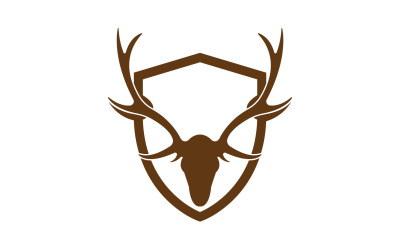 Creative Deer Shield Logo Diseño Símbolo Vector Ilustración 17
