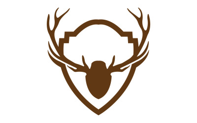 Creative Deer Shield Logo Diseño Símbolo Vector Ilustración 22