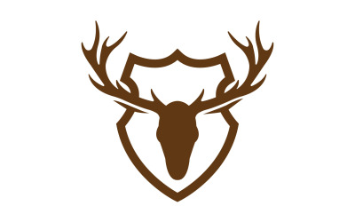 Creative Deer Shield Logo Diseño Símbolo Vector Ilustración 27