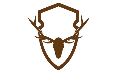Creative Deer Shield Logo Diseño Símbolo Vector Ilustración 2