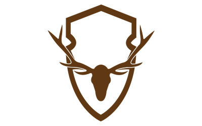 Creative Deer Shield Logo Diseño Símbolo Vector Ilustración 2