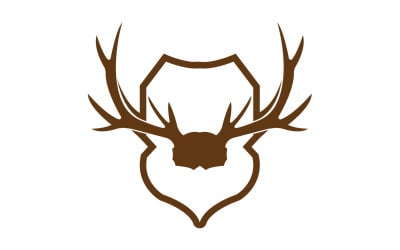 Creative Deer Shield Logo Diseño Símbolo Vector Ilustración 32
