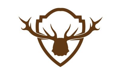Creative Deer Shield Logo Diseño Símbolo Vector Ilustración 7