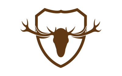 Criativo Deer Shield Logo Design Símbolo Ilustração Vetorial 3