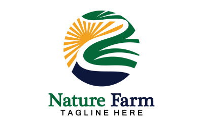 Doğa Çiftliği Ve Tarım Vektör Logosu Çizim Tasarımı V10