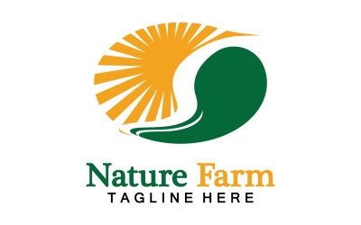 Doğa Çiftliği Ve Tarım Vektör Logosu Çizim Tasarımı V14