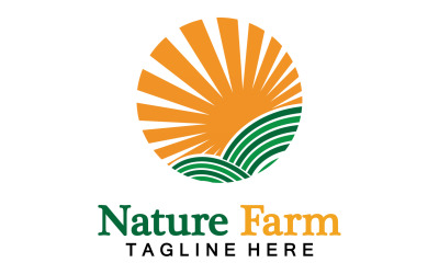 Doğa Çiftliği Ve Tarım Vektör Logosu Çizim Tasarımı V21
