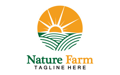 Doğa Çiftliği Ve Tarım Vektör Logosu Çizim Tasarımı V25