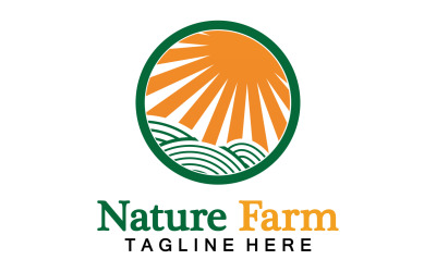 Doğa Çiftliği Ve Tarım Vektör Logosu Çizim Tasarımı V31