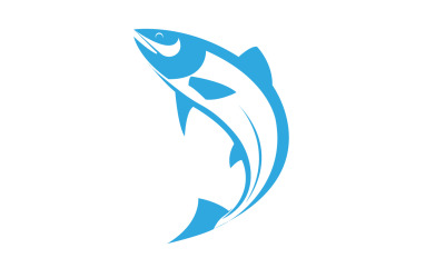 Fisch-abstraktes Ikonen-Design-Logo V22