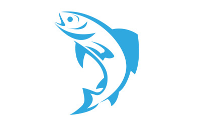 Fisch-abstraktes Ikonen-Design-Logo V4