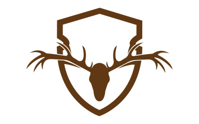 Kreatív Deer Shield logótervezés szimbólum vektoros illusztráció 1