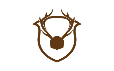Kreatives Deer Shield Logo Design Symbol Vektor Illustration 21