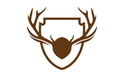Kreatives Deer Shield Logo Design Symbol Vektor Illustration 26