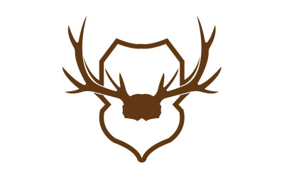 Kreatives Deer Shield Logo Design Symbol Vektor Illustration 32