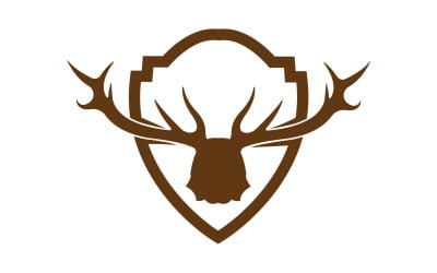 Kreatives Deer Shield Logo Design Symbol Vektor Illustration 7