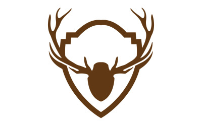 Kreativní Deer Shield Logo Design Symbol Vektorové Ilustrace 22