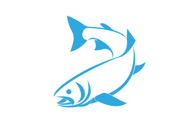 Logo V6 de design de ícone abstrato de peixe