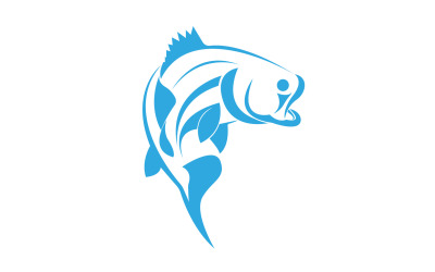 Logo V8 de design de ícone abstrato de peixe