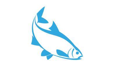 Logotipo de design de ícone abstrato de peixe V13