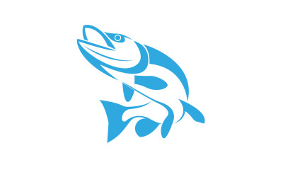 Logotipo de design de ícone abstrato de peixe V15