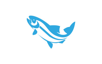 Logotipo de design de ícone abstrato de peixe V23