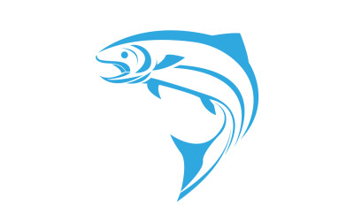Logotipo de diseño de icono abstracto de pescado V11