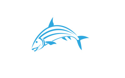 Logotipo de diseño de icono abstracto de pescado V14