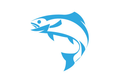 Logotipo de diseño de icono abstracto de pescado V17