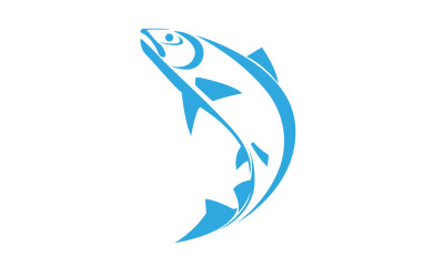 Logotipo de diseño de icono abstracto de pescado V19