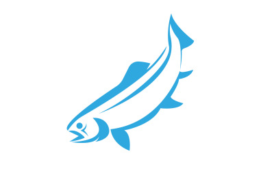 Logotipo de diseño de icono abstracto de pescado V1