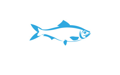 Logotipo de diseño de icono abstracto de pescado V20