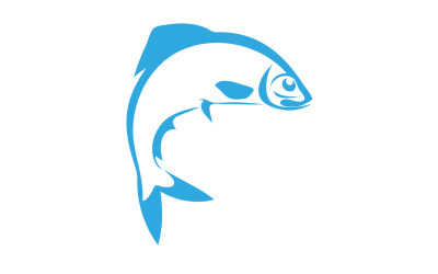 Logotipo de diseño de icono abstracto de pescado V21