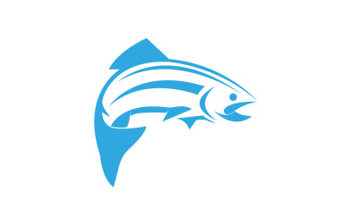 Logotipo de diseño de icono abstracto de pescado V2