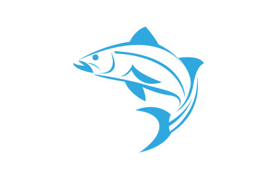 Logotipo de diseño de icono abstracto de pescado V3