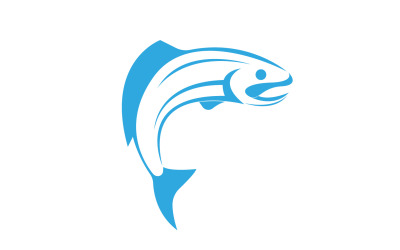 Logotipo de diseño de icono abstracto de pescado V5