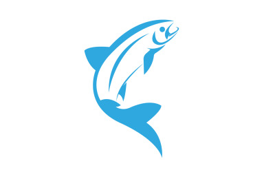 Logotipo de diseño de icono abstracto de pescado V7