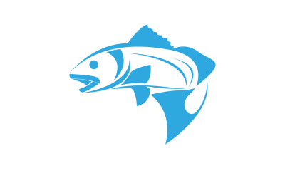 Logotipo de diseño de icono abstracto de pescado V9