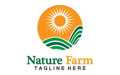 Natur-Bauernhof und Landwirtschafts-Vektor-Logo-Illustrations-Design V24