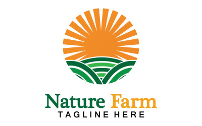 Natura Farma i rolnictwo Vector Logo Ilustracja Projekt V22
